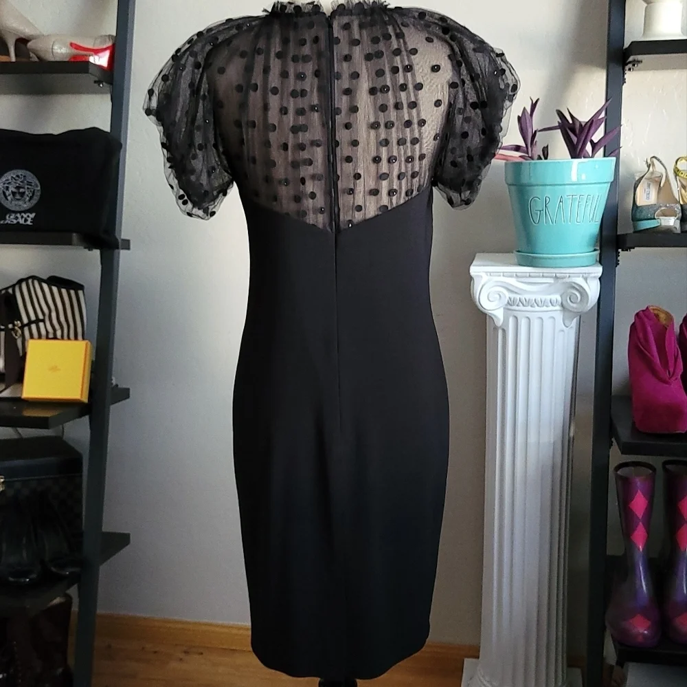 MIGNON black cocktail sheath dress vintage - Picture 3 of 12